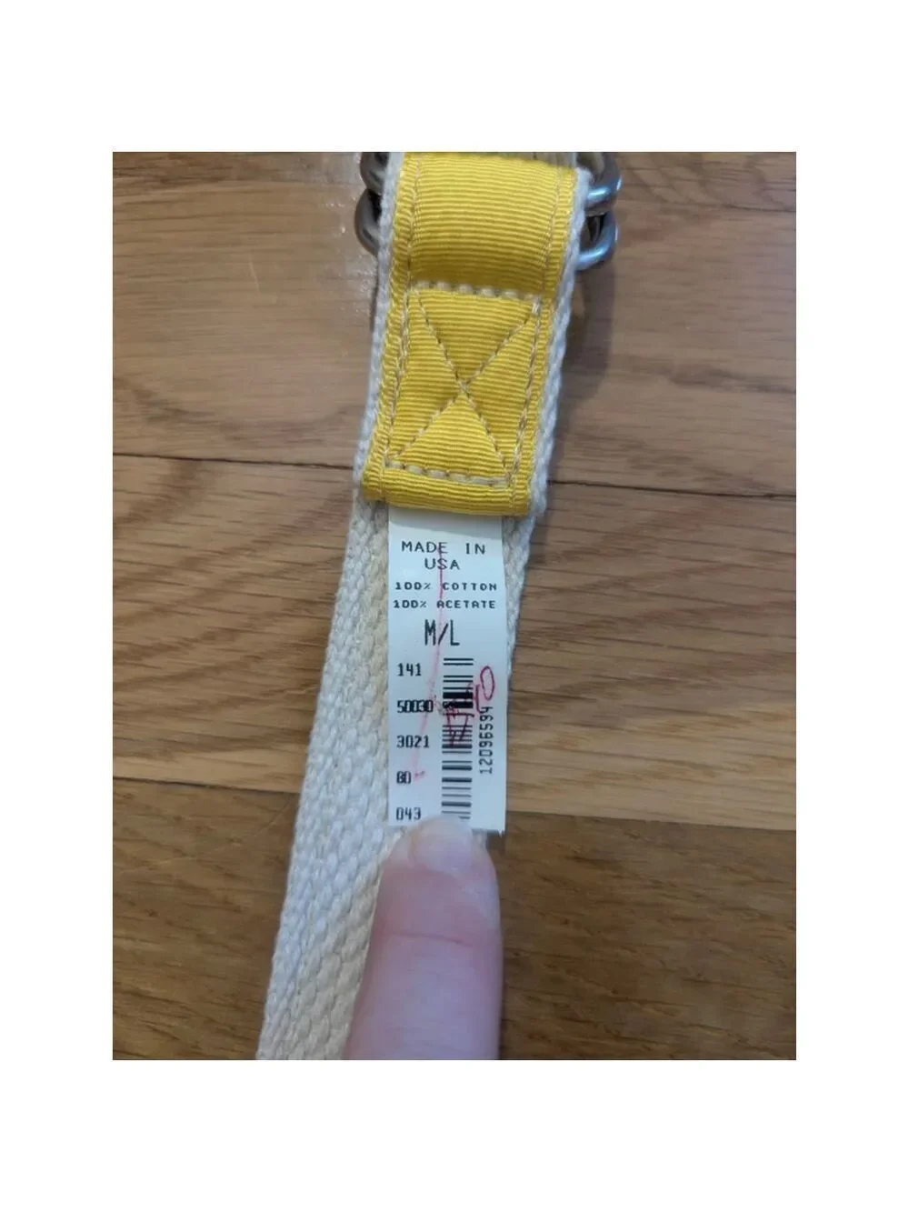 Abercrombie Fitch Belt Yellow White Medium Large